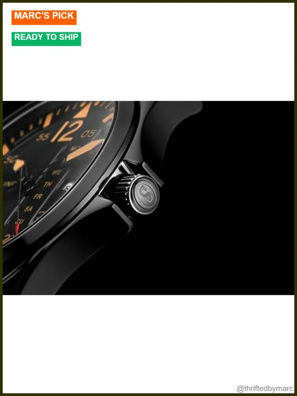 Aviator Watch 42mm Japanese Quartz Day Date Luminous Dial Leather Strap Water